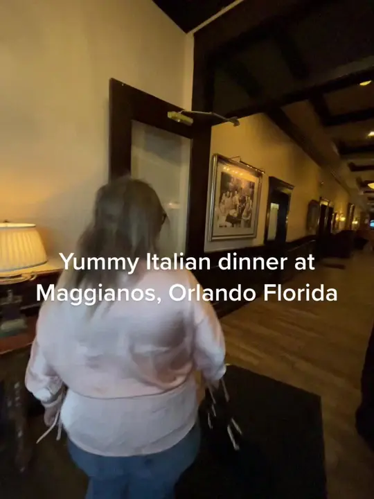 Maggiano's Little Italy in Orlando showing dinner, family visit, video by marizetemelo3 on TikTok