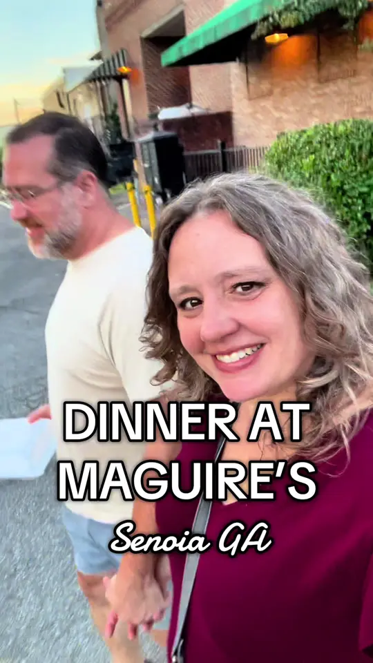 Maguire's in Senoia showing restaurant visit, cozy atmosphere, delicious food, video by erikasoldit on TikTok
