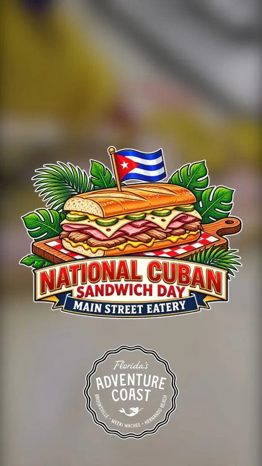 Main Street Eatery in Brooksville showing food, main street pressed cuban, video by Florida's Adventure Coast on Facebook