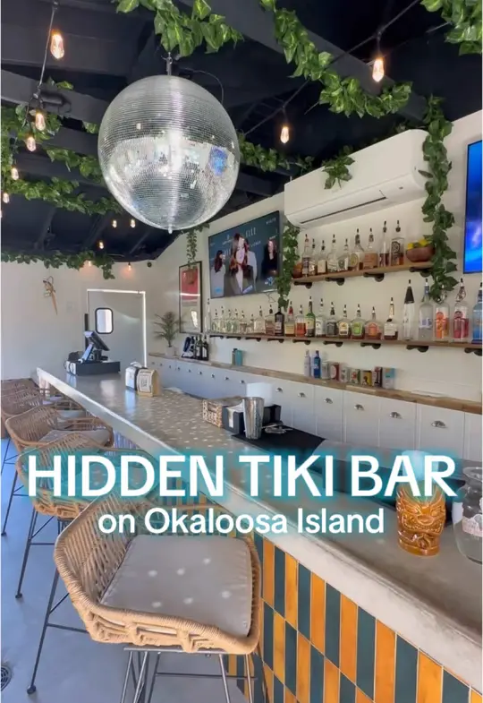  in Florida showing burger, drink specials, outdoor seating, disco ball, video by todoindestin on TikTok