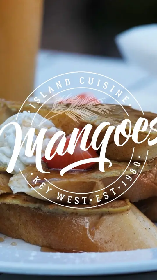 Mangoes Restaurant in Key West showing food, caribbean french toast, video by Mangoes Restaurant Key West on Facebook