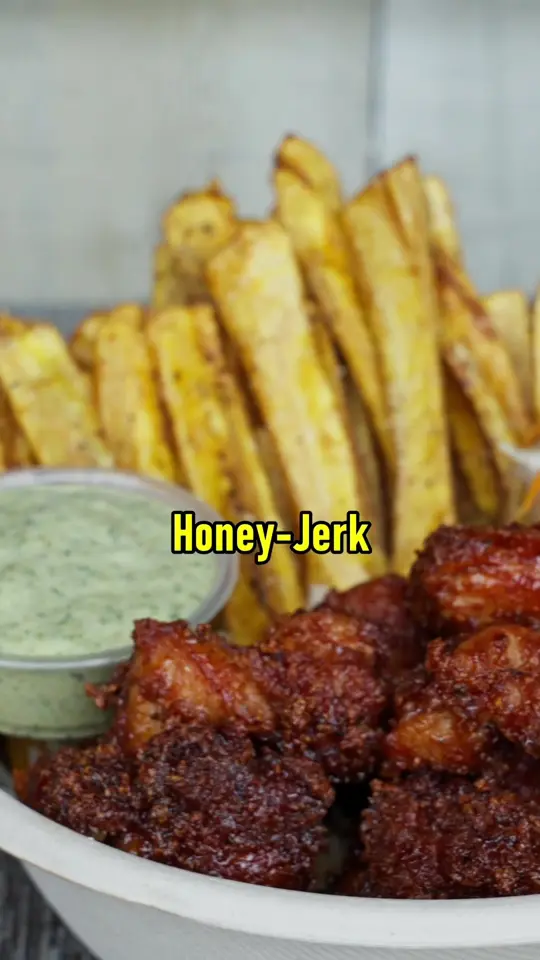 Manjay Restaurant in Miami showing food, honey-jerk chicken, video by manjay.restaurant on TikTok