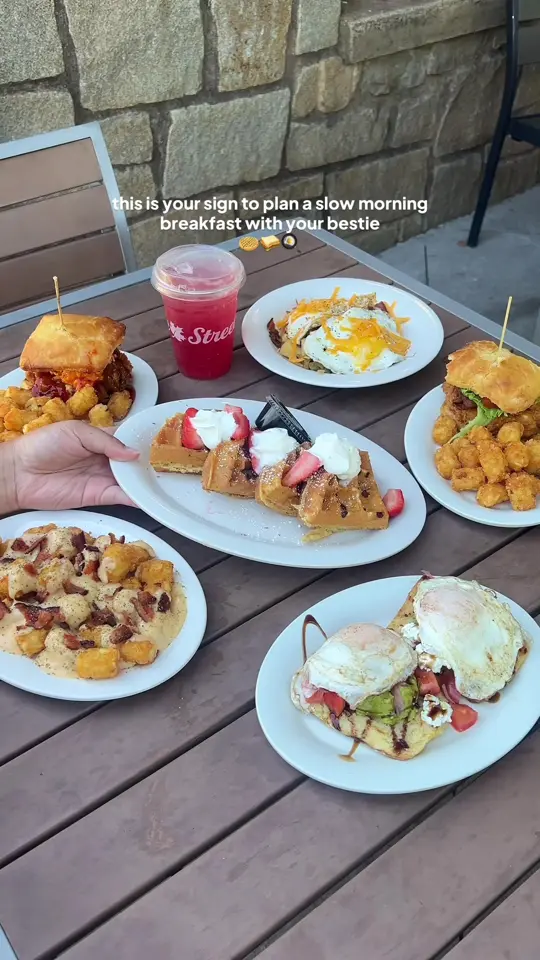 Maple Street Biscuit Company in Duluth showing food, chicken pimento cheese sandwich, food, chicken blt, food, avocado biscuit toast, food, loaded tots, food, hash bowl, food, sweet grace waffles,, video by youratlbesties on TikTok