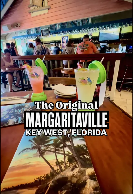 Margaritaville - Key West in Key West showing cocktail, perfect margarita / food, cheeseburger in paradise, video by thingstodo.florida on TikTok