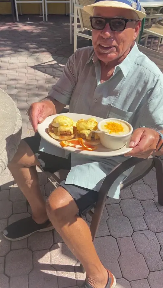 Marguerite's Cafe and Catering in Dunedin showing food, eggs benedict, video by Marguerite's Cafe and Catering on Facebook