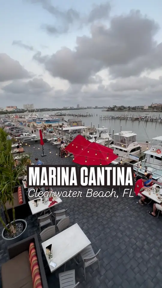 Marina Cantina in Clearwater showing rooftop views, mexican cuisine, tequila bar, seafood, water views, video by Things To Do Tampa Bay on Facebook