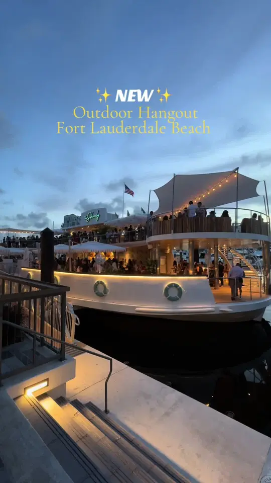 Marina Village Fort Lauderdale Beach in Fort Lauderdale showing cocktail, craft cocktails / food, bite to eat / atmosphere, sunset views, video by oohtheplacesigo on TikTok