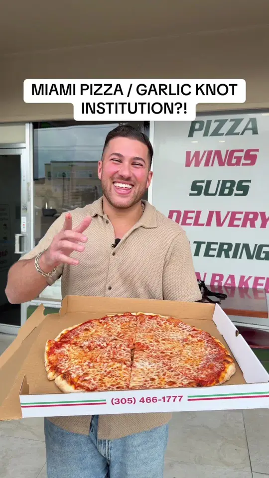 Mario The Baker in Aventura showing pizza, mario the baker, video by mikeiseating on TikTok