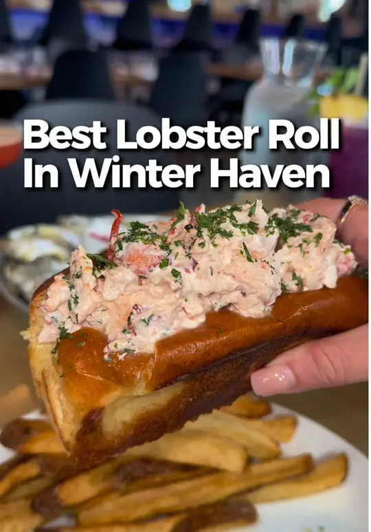Maritime in Winter Haven showing restaurant review, raw oysters, crab rangoon dip, lobster roll, poke bowl, fish & chips, video by eatlocalflorida on TikTok
