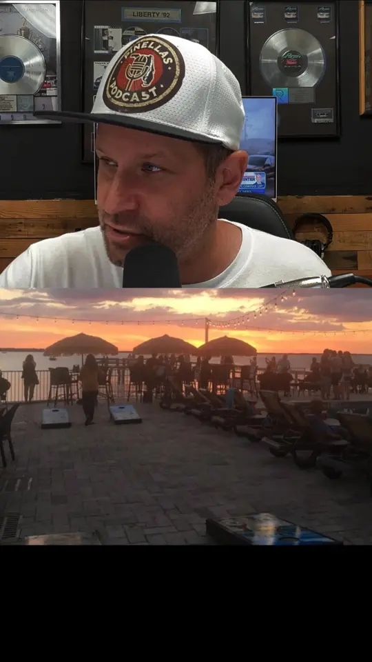 Marker 8 in Dunedin showing cocktail, sunset shot, video by Pinellas Podcast on Facebook