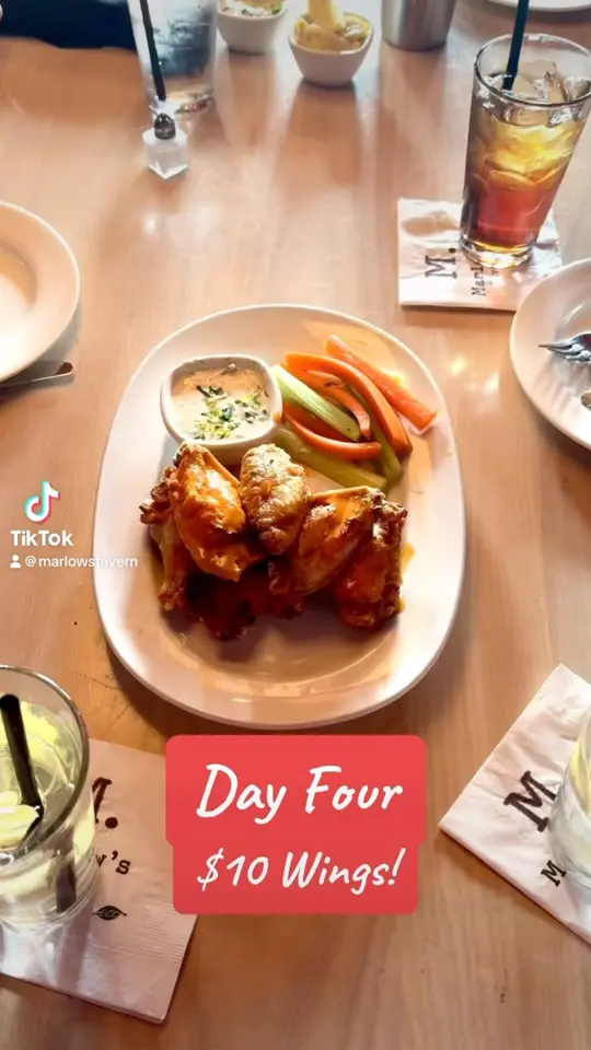  in Florida showing food, tavern wings, video by Marlow's Tavern on Facebook