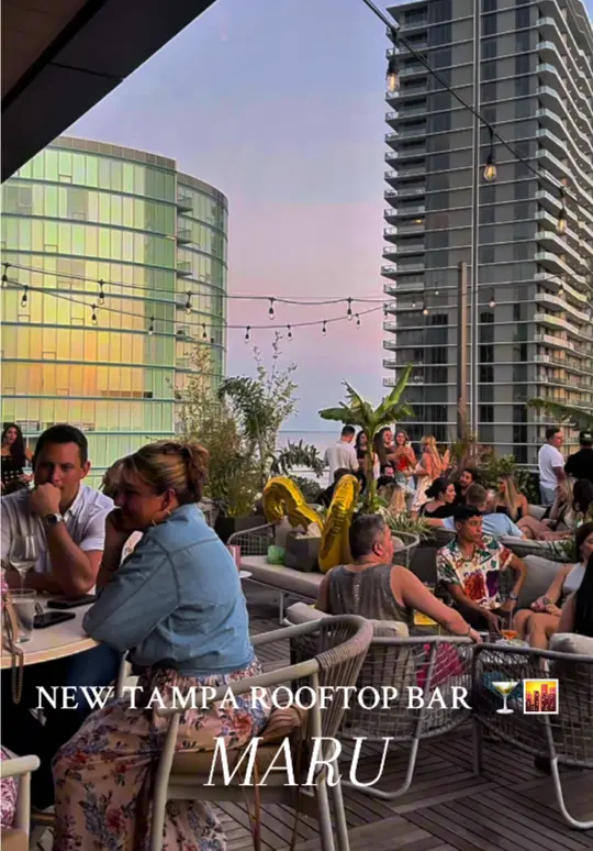 Maru Rooftop Nikkei in Tampa showing cocktail, osetra caviar, lobster roll, buttered bao bun, kewpie mayo, golden osetra caviar, chive, ceviche nikkei,, video by eatlocalflorida on TikTok
