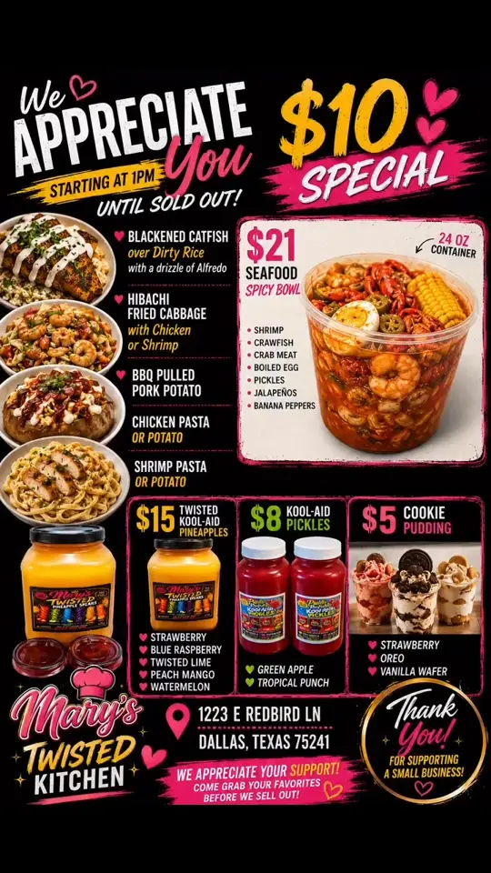 Mary's Kitchen in Fort Walton Beach showing food, mary's special, video by Mary's Kitchen on Facebook