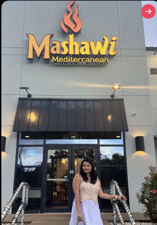 Mashawi Mediterranean in Roswell showing restaurant visit, middle eastern food, kabobs, video by vibewithranjeeta on TikTok
