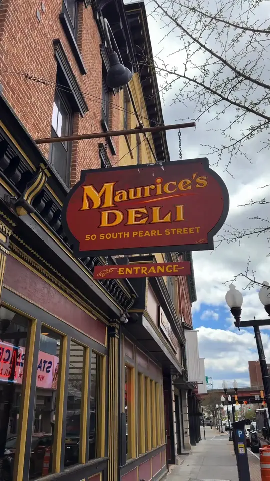 Maurice's Delicatessen in Albany showing restaurant, lunch special, pastrami sandwich, video by Downtown Albany, New York on Facebook