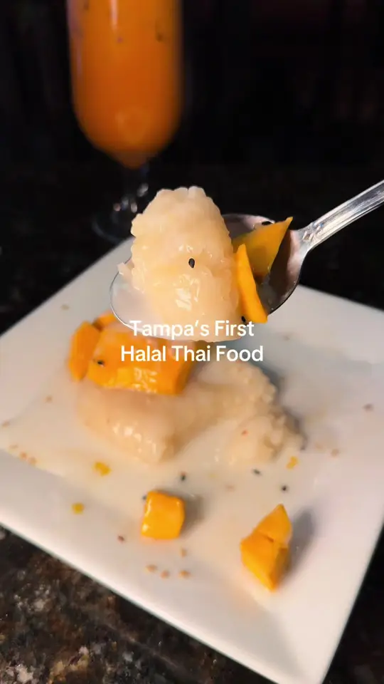 Maya Thai Cuisine - Tampa in Temple Terrace showing red curry chicken, beef drunken noodles, mango sticky rice, thai milk tea, video by tampaiman on TikTok