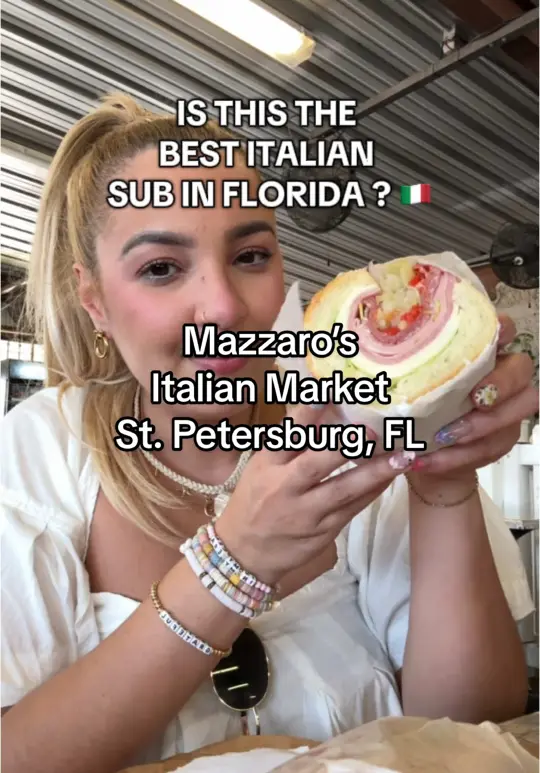 Mazzaro Italian Market in Clearwater showing review, italian sub, video by beercutieandfoodie on TikTok