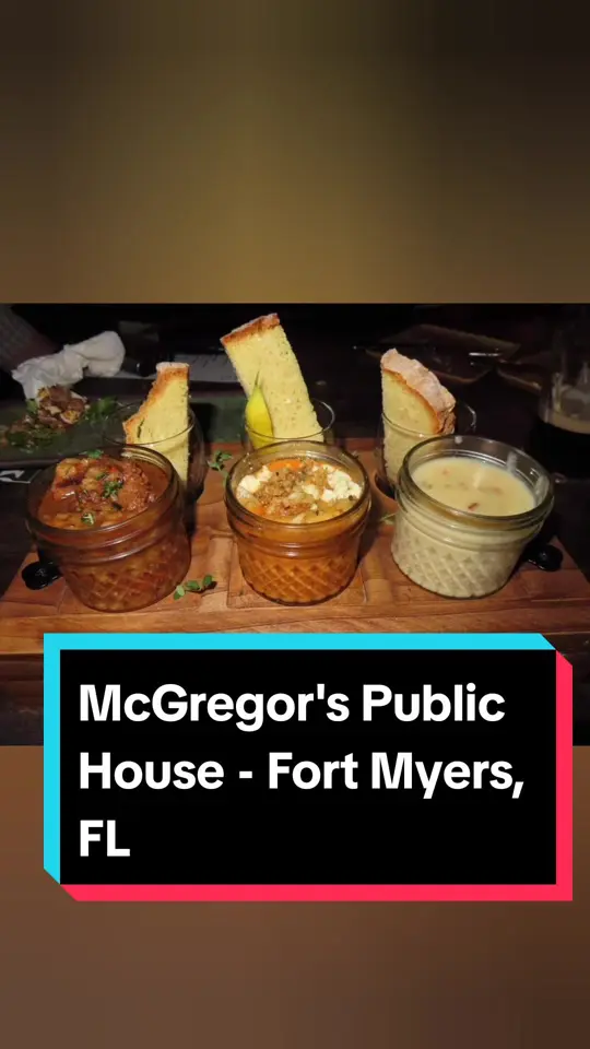McGregor's Public House in Fort Myers showing review, visit, atmosphere, drink concoctions, guinness, menu, video by sivamcateer on TikTok