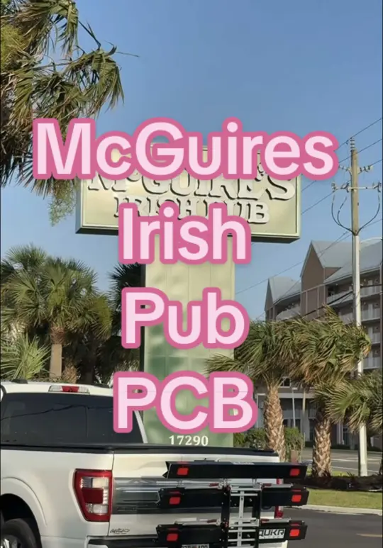 McGuire's Irish Pub in Panama City Beach showing review, visit, food, filet, video by ericakate_ on TikTok
