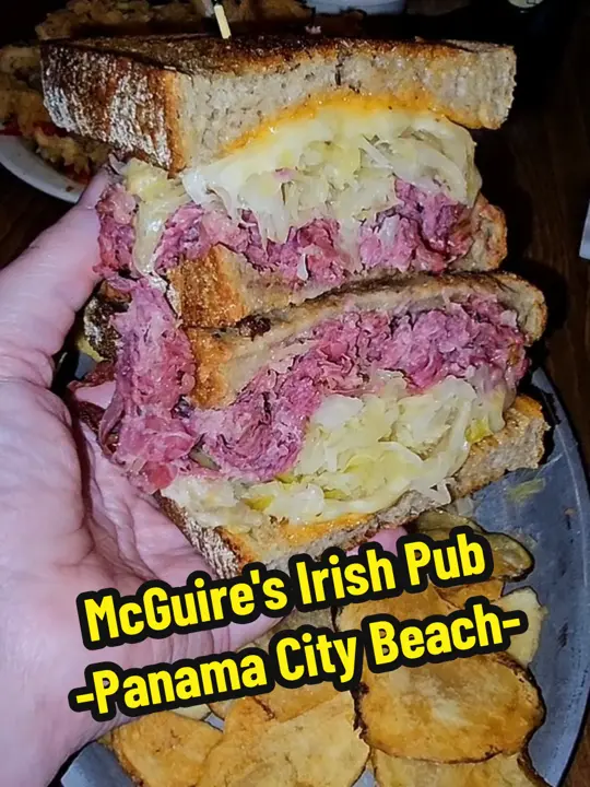 McGuire's Irish Pub in Panama City Beach showing review, visit, video by vacationknowitall on TikTok