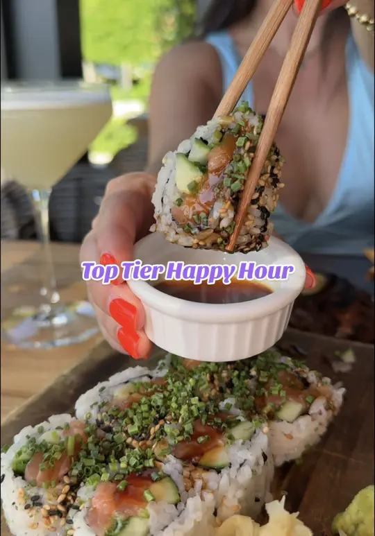 Meat Market Steakhouse Palm Beach in Palm Beach showing cocktail, $8 cocktails, food, big eye tuna poke bowl, food, steak, video by sydney.austinn on TikTok