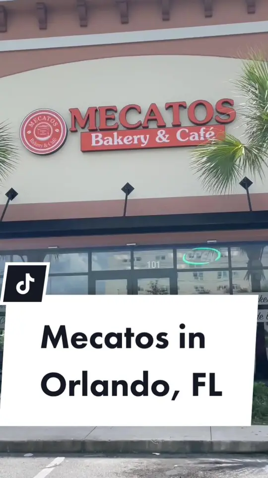 Mecatos Bakery & Café in Orlando showing bakery, pan de bono, coffee, video by christinainitalia on TikTok