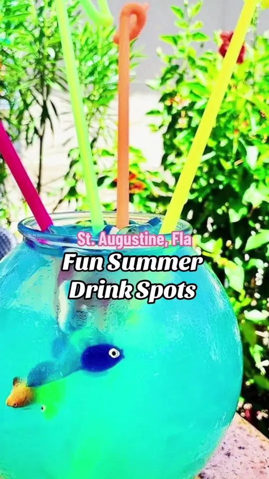 Meehan's Irish Pub in St. Augustine showing drinks, fish bowl cocktail, video by floridashistoriccoast on TikTok