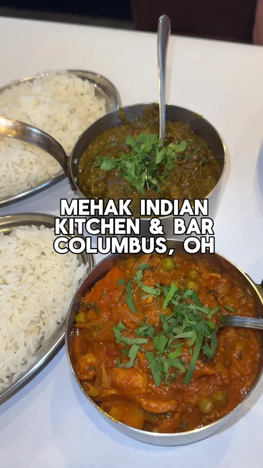 Mehak Indian Kitchen & Bar in Suwanee showing restaurant visit, chicken saag, garlic naan, video by meganincolumbus on TikTok