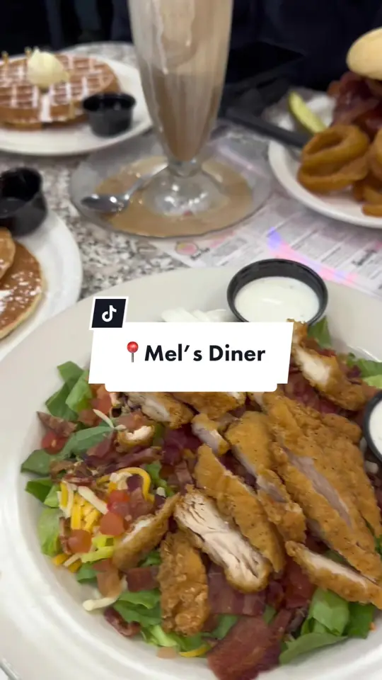 Mel's Diner - Bonita Springs in Bonita Springs showing food review, chicken salad, hamburger, breakfast, shakes, video by alexis.frost on TikTok