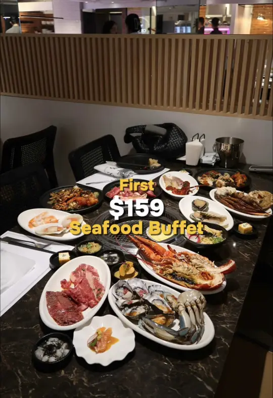 Melbourne Seafood Station in Melbourne showing review, expensive buffet, crab, ramen station, bingsu station, oysters, sashimi, bbq, video by melbbites on TikTok