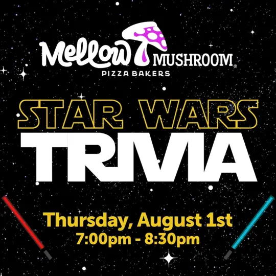 Mellow Mushroom Decatur in Decatur showing trivia, star wars themed trivia night, video by Mellow Mushroom on Facebook