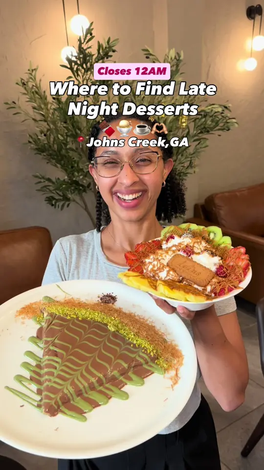 Melt n Dip in Johns Creek showing review, dessert, smoothies, fruit platters, coffee, turkish coffee, milkshakes, juices, gelato, video by travelfoodie_ishy on TikTok
