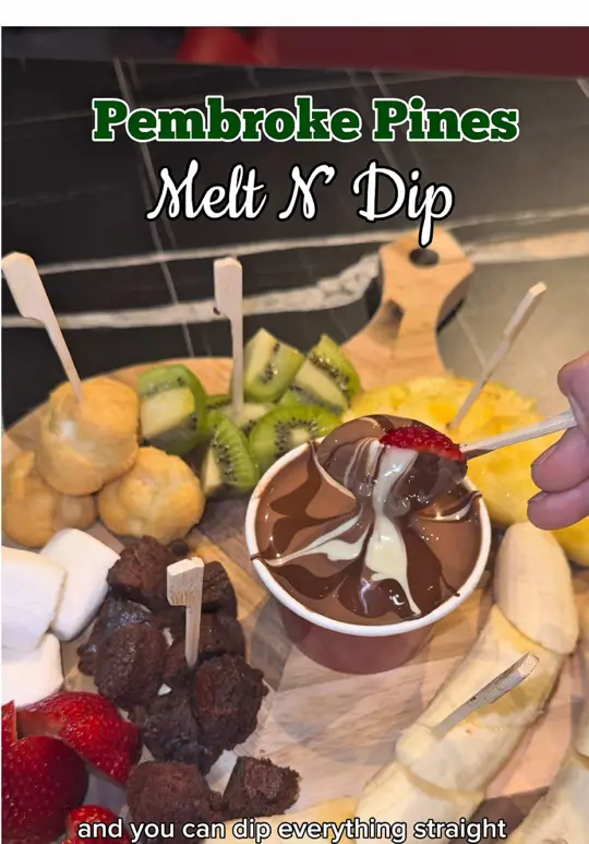 Melt N Dip in St. Petersburg showing food, dubai chocolate crepe, food, lotus waffle, food, passion fruit platter, food, royal fruit salad, drink, cappuccino, drink, caramel coffee,, video by ms.soflo on TikTok