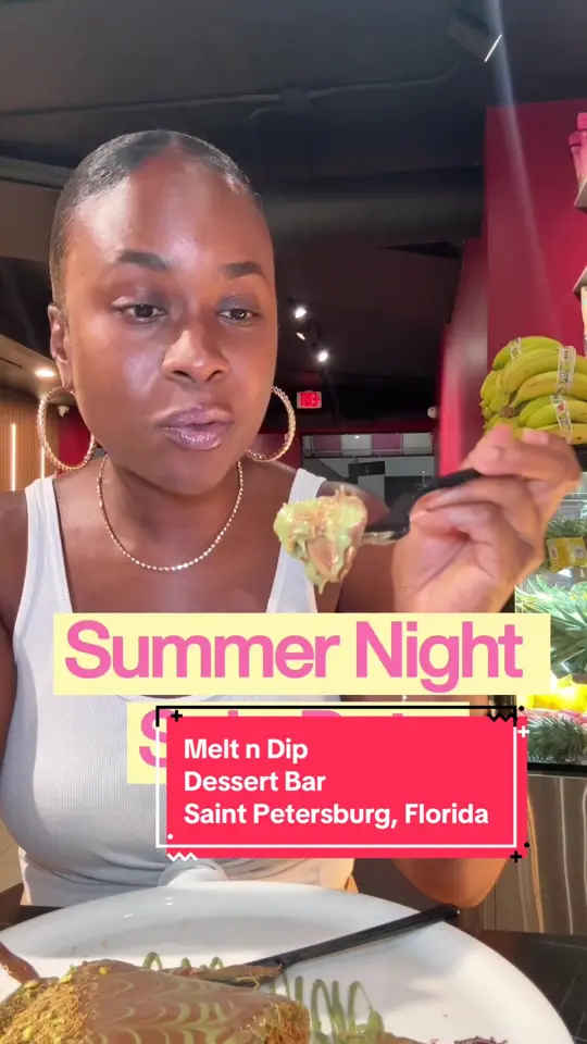Melt N Dip in Temple Terrace showing dessert, dubai chocolate crêpe, video by ntashahall on TikTok