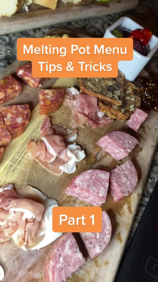 Melting Pot in Sarasota showing menu tips, fondue, video by themeltingpotrestaurants on TikTok