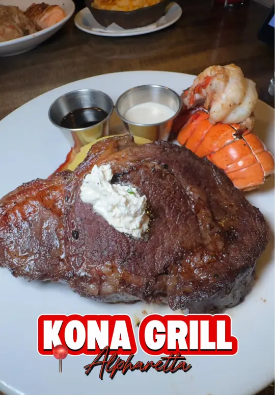 MF Bar Avalon in Alpharetta showing review, visit, atmosphere, wagyu meatballs, chicken satay, sea bass sliders, sweet chili glazed salmon, crispy soy brussel sprouts, surf & turf, mac &, video by twocentsliyah on TikTok