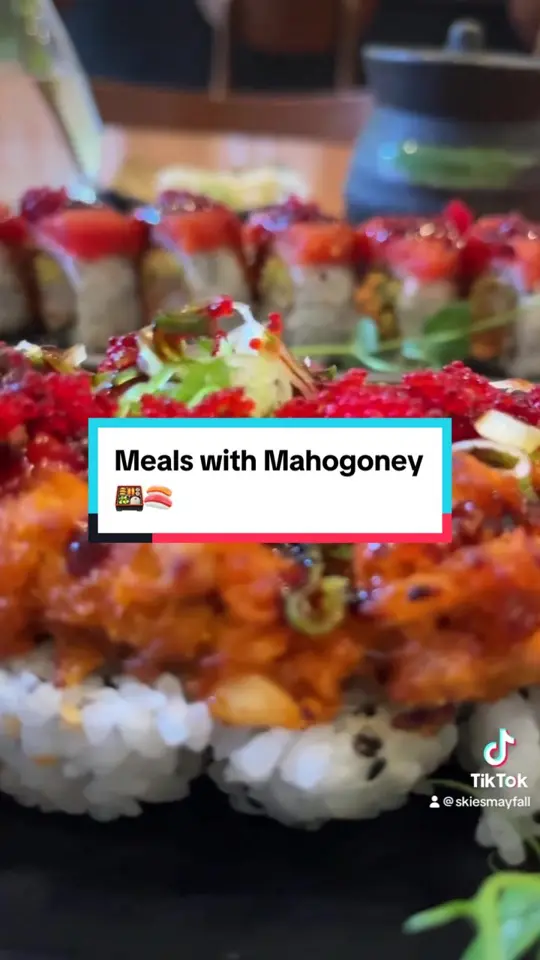 MF Bar Avalon in Alpharetta showing review, sushi, video by skiesmayfall on TikTok
