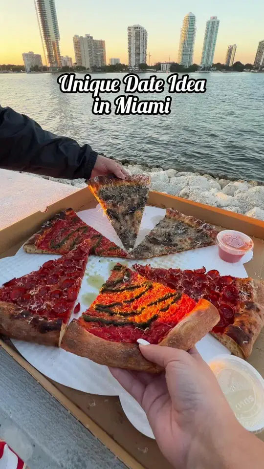 Miami Slice Key Biscayne in Key Biscayne showing pizza, picnic, scenic view, sunset, video by iviethefoodie on TikTok
