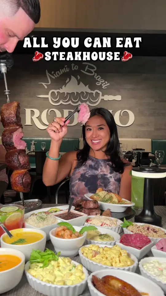  in Florida showing restaurant, brazilian steakhouse, rodizio, meat, sides, video by explorewithgg on TikTok