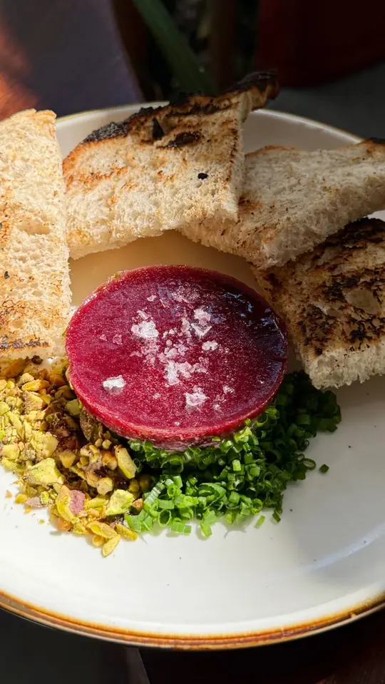 Michael's Genuine Food & Drink in Miami showing food, chicken liver parfait, video by Michael's Genuine Food & Drink on Facebook