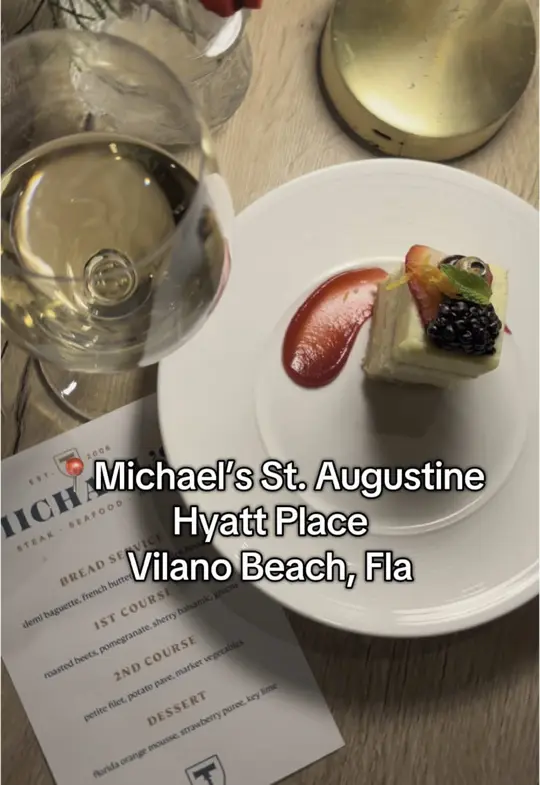 Michael's St. Augustine in St. Augustine showing fine dining, wine list, restaurant visit, video by floridashistoriccoast on TikTok
