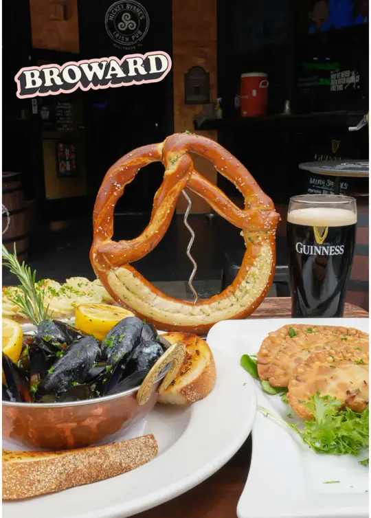 Mickey Byrne's Irish Pub & Restaurant in Hollywood showing review, irish pub, in-house food, video by explorewithgg on TikTok