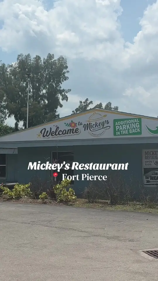 Mickey's Restaurant in Fort Pierce showing review, visit, mexican burrito, pancakes, biscuits & gravy, video by josjusttries on TikTok