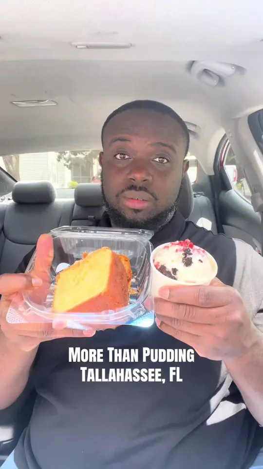 Midtown Caboose in Tallahassee showing food, pudding, video by mr.spotguy on TikTok