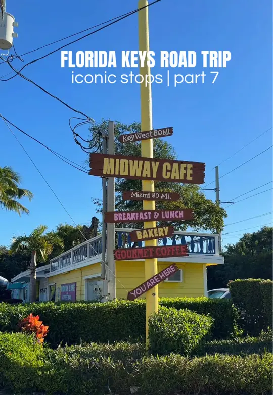 Midway Cafe & Coffee Bar in Islamorada showing review, key lime pie, video by guidedbydestiny on TikTok