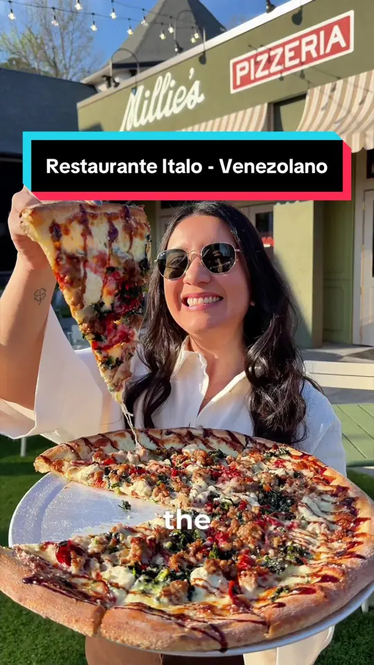 Millie’s Pizzeria in Peachtree Corners showing food, fiore di zucca, arancini, cacio e pepe, pizza, meat lovers pizza, bianca pizza, prosciutto pizza, video by marymatheustraveler on TikTok