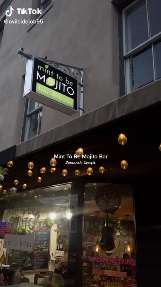 Mint to Be Mojito Bar and Bites in Savannah showing visit, mojito, video by mint_to_be_mojito_bar on TikTok
