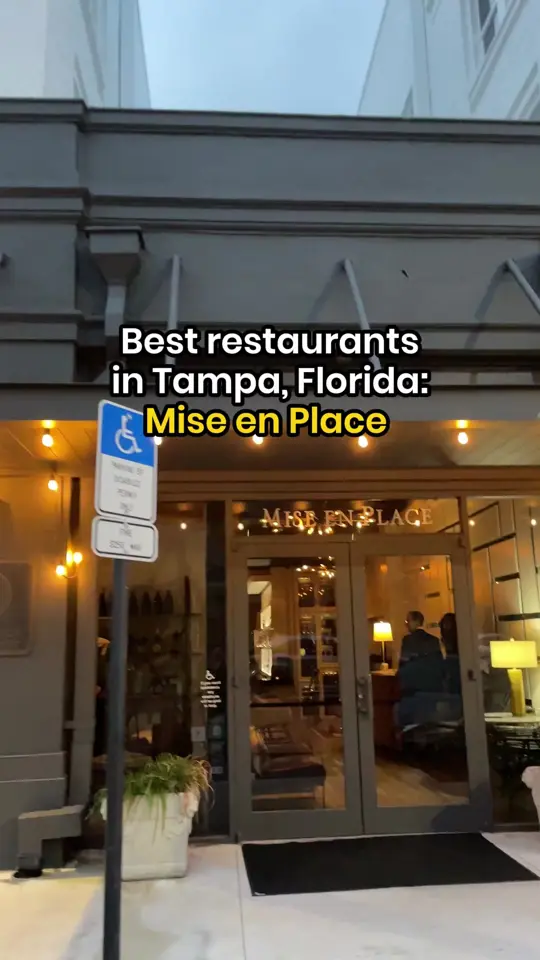 Mise En Place in Tampa showing review, visit, food, nduja ricotta stuffed zucchini blossoms, pan seared scallops, warm olive oil pistachio polenta cake, video by That's So Tampa on Facebook