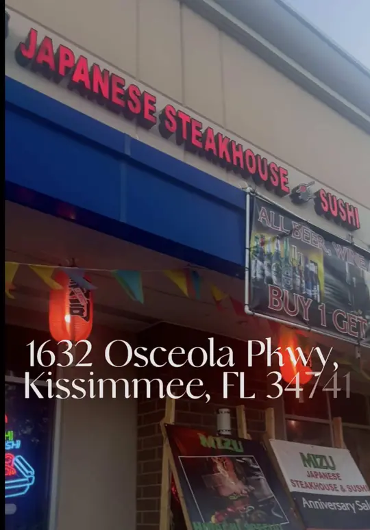 Mizu Japanese Steak House And Sushi in Kissimmee showing hibachi deal, delicious food, flavorful meal, video by buenprovecho.tv on TikTok