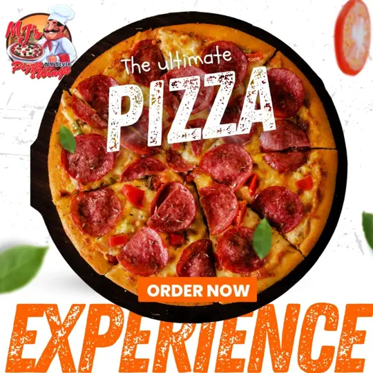 MJ's Pizza & Wings in Winter Haven showing pizza, huge 20' pizza, video by MJs Pizza & Wings - Winter Haven on Facebook